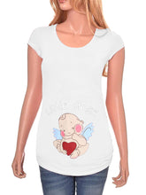 Load image into Gallery viewer, Loose Casual Round Neck Short Sleeve Angel Print Maternity Top