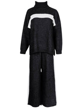 Load image into Gallery viewer, Loose Casual Turtleneck Long Sleeve Top Wide Leg Pants Knitted Suit