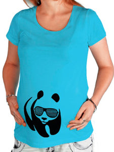 Loose Casual Round Neck Short Sleeve Panda Print Maternity Top