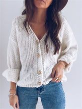 Load image into Gallery viewer, V-neck Solid Cardigan Knitted Sweater