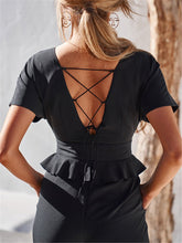 Load image into Gallery viewer, Solid Color Simple V Neck Jumpsuits