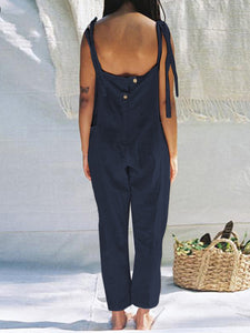 Women Cotton Jumpsuit Playsuit Overalls Summer Trouser