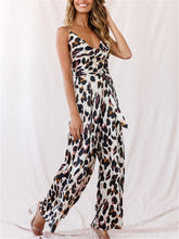 Load image into Gallery viewer, Sexy Leopard Sling Wide Leg Jumpsuits