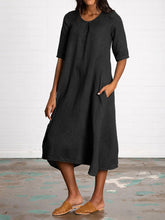 Load image into Gallery viewer, Cotton and Linen Casual Long Dress