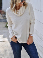 Load image into Gallery viewer, Solid Color Long Sleeve Knit Turtleneck T-Shirt