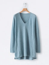 Load image into Gallery viewer, V-neck Irregular Knitted Long Sleeve Sweater