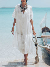 Load image into Gallery viewer, Bohemia Mid-sleeved V-neck Beach Maxi Dress