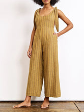 Load image into Gallery viewer, Round Neck Striped Sleeveless Jumpsuit