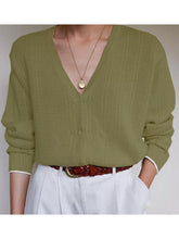 Load image into Gallery viewer, PLUS SIZE SWEATER COTTON CASUAL KNITTED SHIRTS &amp; TOPS