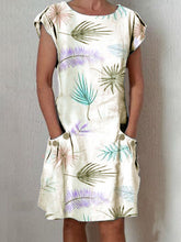 Load image into Gallery viewer, Loose Casual Leaf Print Dress