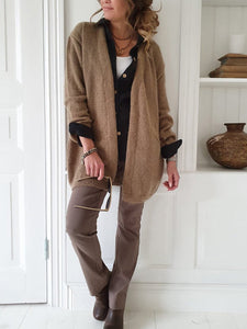 Long-sleeved Short-knit Coat