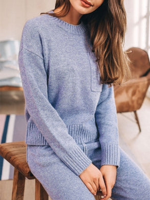 Round Neck Knit Two-piece Suit