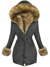 Load image into Gallery viewer, Hooded And Velvet Warm Coat