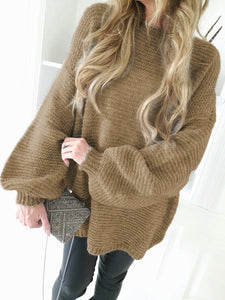 Lantern sleeve knitted sweater