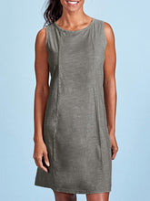 Load image into Gallery viewer, Casual Sleeveless Linen Crew Neck Dresses