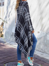 Load image into Gallery viewer, Long Sleeve Tassel Hem Geometric Pattern Cardigan