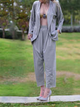 Load image into Gallery viewer, Solid Color Pants Pajama Suit Kimono Casual Two Piece Outfit