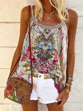 Load image into Gallery viewer, Bohemian Vintage Print Camisole Casual Flare Sleeve Blouses