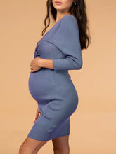 Load image into Gallery viewer, Open Front Twist Maternity Dress