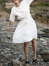 Load image into Gallery viewer, Casual Simple Pure Cotton Linen Midi Dresses