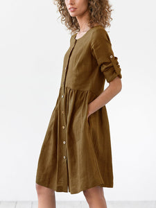 Cotton and Linen Casual Dress