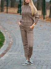 Load image into Gallery viewer, Turtleneck Sweater Trousers Suit Casual Sports Suit