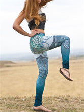 Load image into Gallery viewer, Feather Scale Print High Waist Sports Yoga Leggings