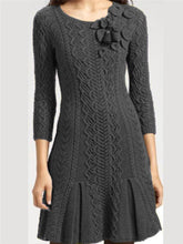 Load image into Gallery viewer, Green Autumn And Winter Elegant Knit Dress