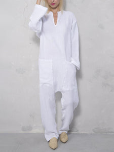 Casual Loose Soft Cotton Linen Jumpsuit