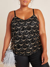 Load image into Gallery viewer, Plus Size Orinda Sequined Fringe Tank