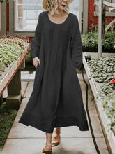 Load image into Gallery viewer, Plus Size Casual Solid Long Sleeve Pockets Dresses