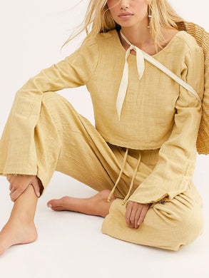 Loose Casual Long Sleeve Round Neck Suit