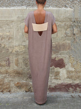 Load image into Gallery viewer, Backless Short Sleeve Caftan Maxi Dress