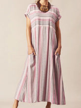 Load image into Gallery viewer, Striped Cotton and Linen Dress