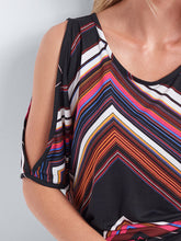 Load image into Gallery viewer, Cold Shoulder Short Sleeve Print Top