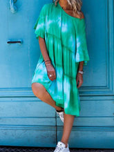 Load image into Gallery viewer, Mid Sleeve Printed Loose Dress