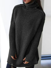 Load image into Gallery viewer, Turtleneck Knitted Long Sleeve Plus Size Sweaters