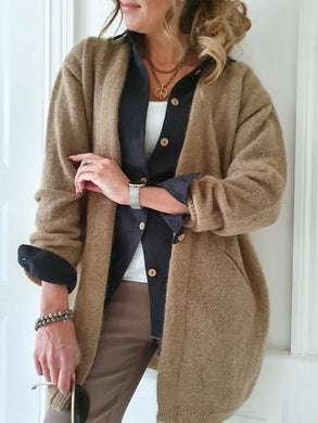 Long-sleeved Short-knit Coat