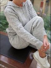 Load image into Gallery viewer, Hooded Zip Knitted Casual Two-piece Suit