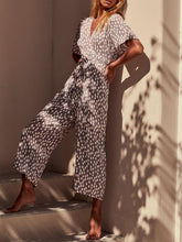 Load image into Gallery viewer, V-Neck Belt Polka Dot Printed Jumpsuit