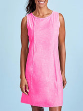 Load image into Gallery viewer, Casual Sleeveless Linen Crew Neck Dresses