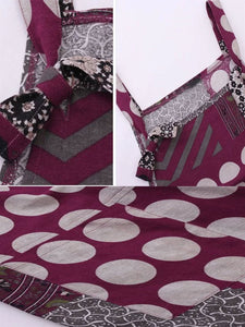 Vintage Sleeveless Polka Dots Printed Square Neck Casual Jumpsuits