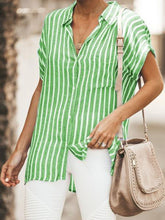 Load image into Gallery viewer, Women Casual Striped Fit Button Blouse