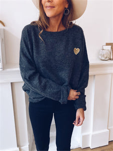 Heart-shaped Embroidered Sweater