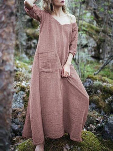 Fashion Casual Solid Color Loose Dress