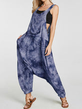 Load image into Gallery viewer, Vintage Tie-Dyed Pocket Casual Harem Romper Jumpsuit