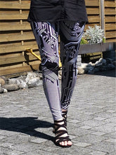 Load image into Gallery viewer, Sci-Fi Irregular Line Printed Tight Hip Yoga Pants