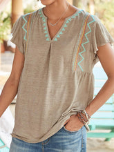 Load image into Gallery viewer, Short Sleeve Cotton V Neck Shirts T-shirts