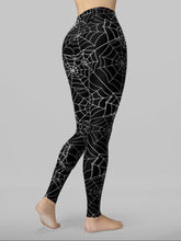 Load image into Gallery viewer, Spider Web Printed Fitness Yoga Track Pants