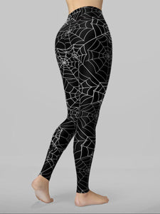 Spider Web Printed Fitness Yoga Track Pants